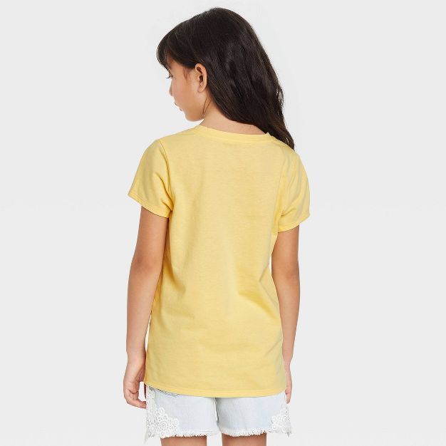 Girls' 'Majestic Unicorn' Short Sleeve Graphic T-Shirt - Cat & Jack™ Yellow | Target