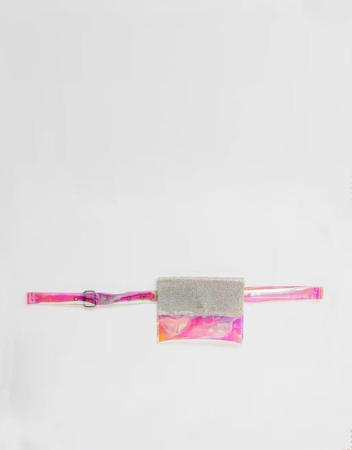 ASOS DESIGN Curve holographic and rhinestone ladies' wallet detail waist and hip belt | ASOS US