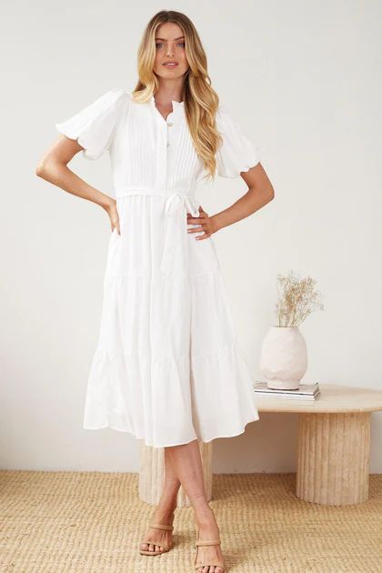 Tinna Dress - White | Esther & Co (AU)