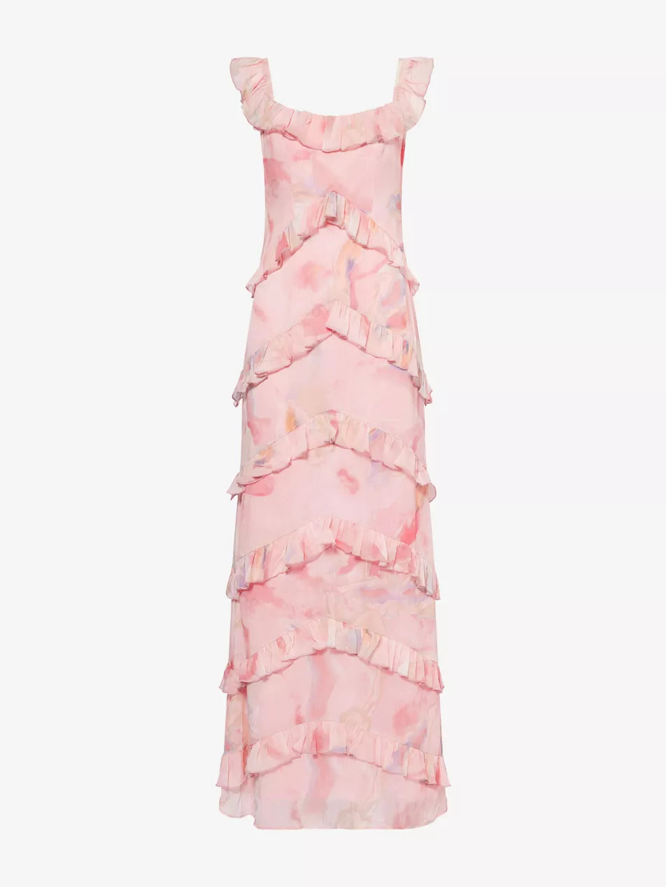 Cecile Ruffled Woven Maxi Dress | Selfridges