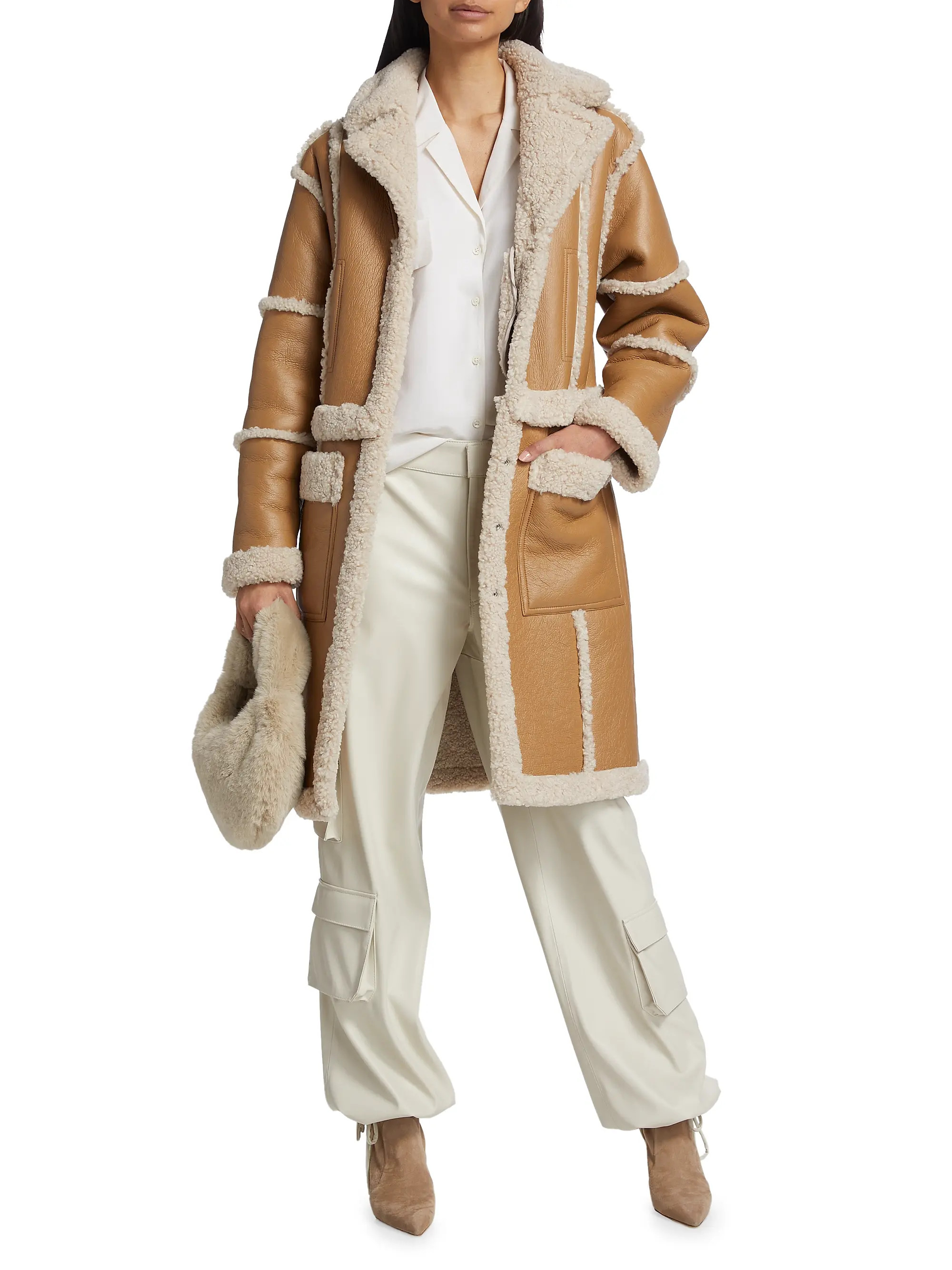 Mariane Faux-Shearling Trimmed Coat | Saks Fifth Avenue