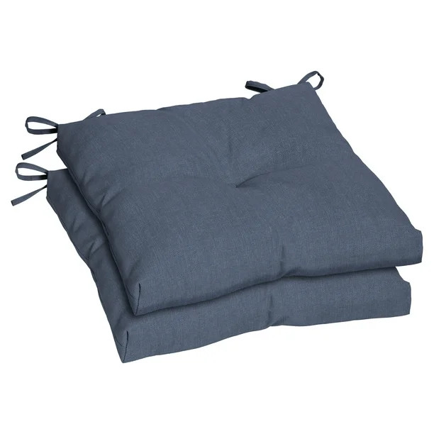 Mainstays 18" x 19" Navy Blue Rectangle Outdoor Seat Cushion (2 Pack) | Walmart (US)