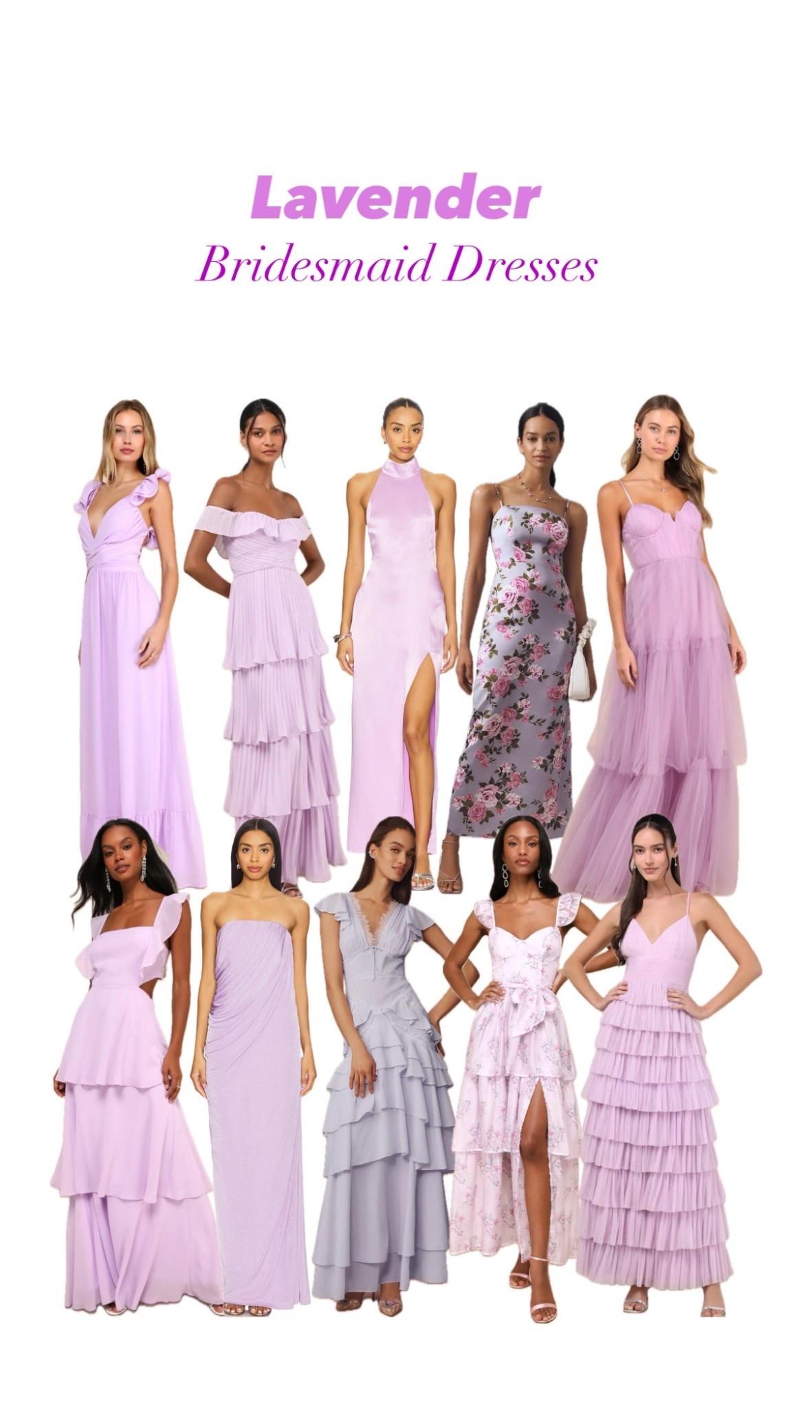 Lavender Lilac Mismatch Bridesmaid Dresses

Perfect for wedding guest wear or bridesmaid or formal event 

#LTKParties #LTKWedding #LTKSeasonal