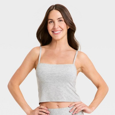 Women's Cloud Knit Cami Bra Top - Auden™ Heather Gray L | Target