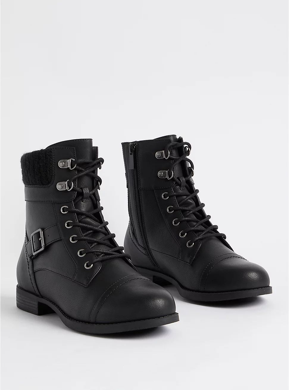 Lace Up Hiker Bootie - Black (WW) | Torrid (US & Canada)