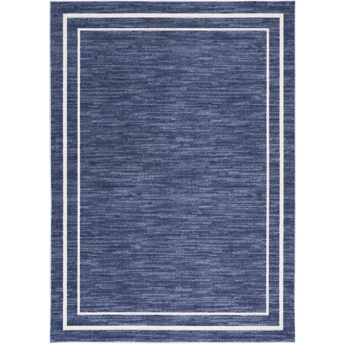 Nourison Essentials 6' x 9' Navy/Ivory Contemporary Bordered Indoor/Outdoor Area Rug | Target