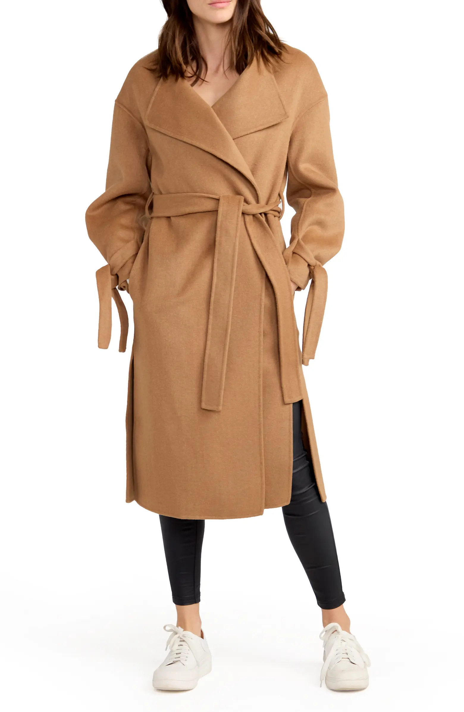 BELLE AND BLOOM Head Over Heels Wool Blend Wrap Coat | Nordstrom | Nordstrom