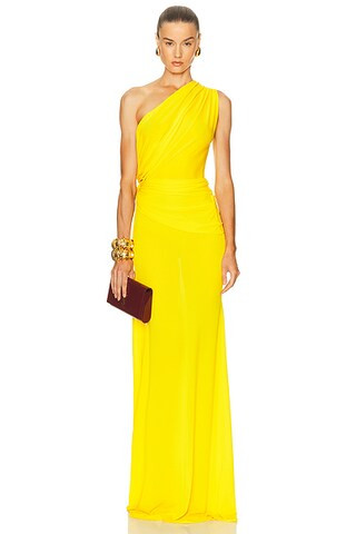 One Shoulder Drape Gown | FWRD 