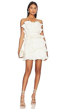 AMUR Reed Pleated Shell Dress in Ivory from Revolve.com | Revolve Clothing (Global)