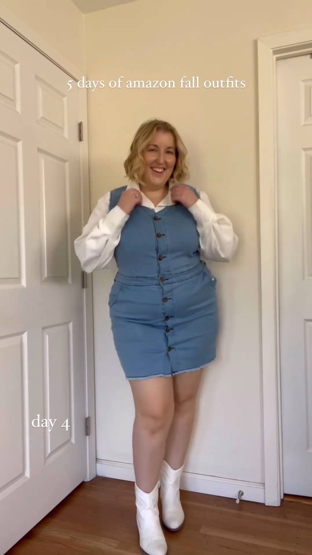 Plus size fall outfit inspo! Love this little preppy fall look! Wearing XXL in the dress🩵 

#LTKSeasonal #LTKmidsize #LTKstyletip