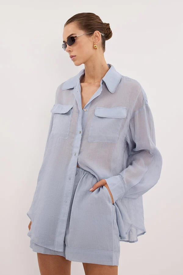 KAI DUSTY BLUE RAMIE SHORT | DISSH
