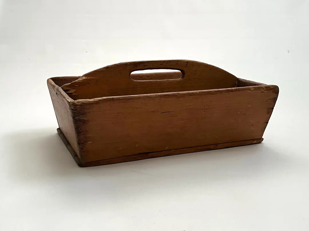 Old Wooden Tote, Divided With Center Handle - Etsy | Etsy (US)