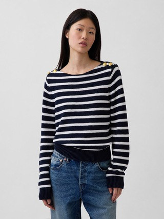 100% Cotton Relaxed Boatneck Sweater | Gap (US)
