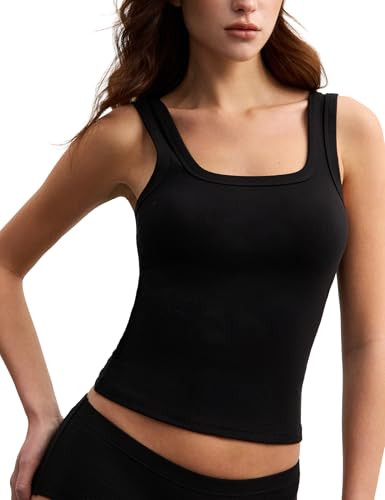 Women's Ultra-Lightweight Tencel Wool Tank Tops Square Neck Camisole Tops Going Out Top Summer Ou... | Amazon (US)