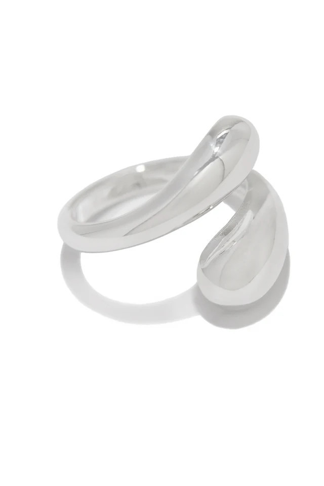 Miss Lola | Isra Silver Double Tear Drop Ring | MISS LOLA