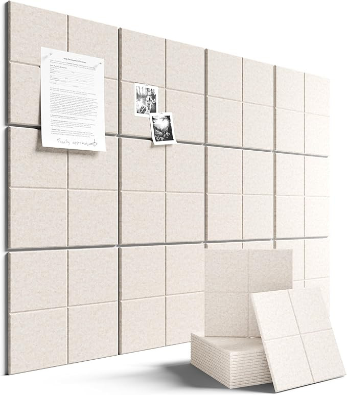 Large Felt Bulletin Board 48" x 36", 12-Pack 4-Compartment Wall Organizer, Cork Board Alternative... | Amazon (US)