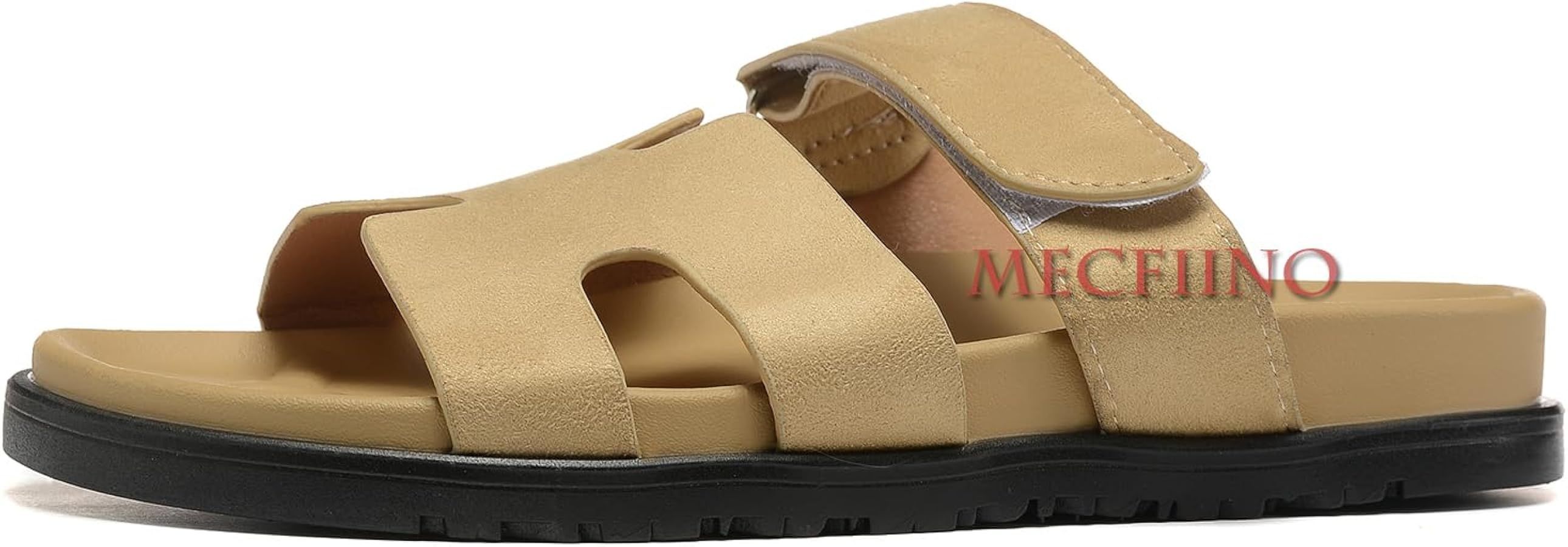 Leather Sandals for Womens w/Strap Non Slip Platform Sandals w/Memory Foam Comfortable Summer Sli... | Amazon (US)