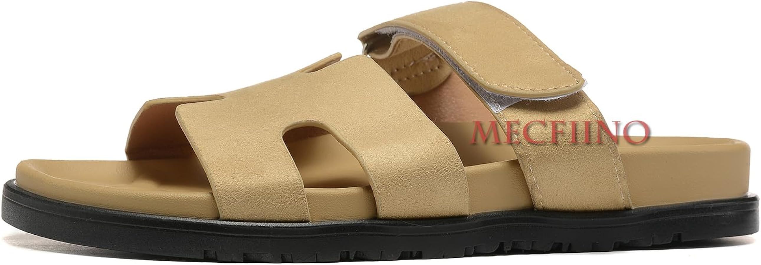 Leather Sandals for Womens w/Strap Non Slip Platform Sandals w/Memory Foam Comfortable Summer Sli... | Amazon (US)