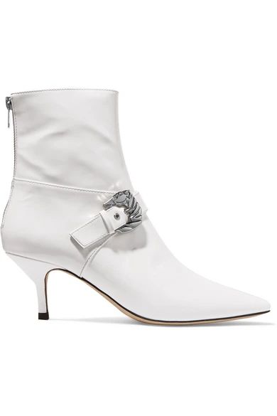 DORATEYMUR - Saloon Buckled Patent-leather Ankle Boots - White | NET-A-PORTER (US)