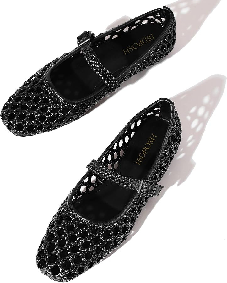 Woven Ballet Flats Shoes for Women with Strap Charming Comfortable Casual Elegance Flat Mary Jane... | Amazon (US)