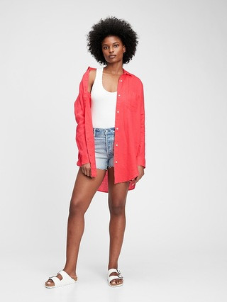 Oversized Linen Tunic Shirt | Gap (US)