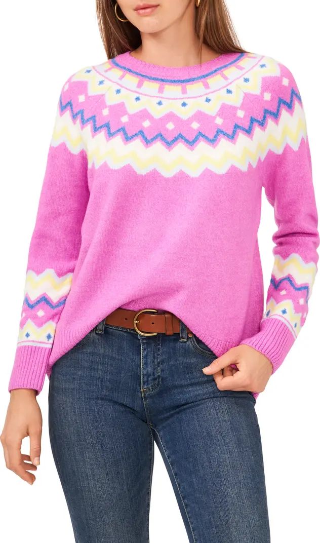 Vince Camuto Fair Isle Crewneck Sweater | Nordstrom | Nordstrom