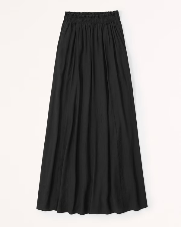 Crinkle Textured Maxi Skirt | Abercrombie & Fitch (US)