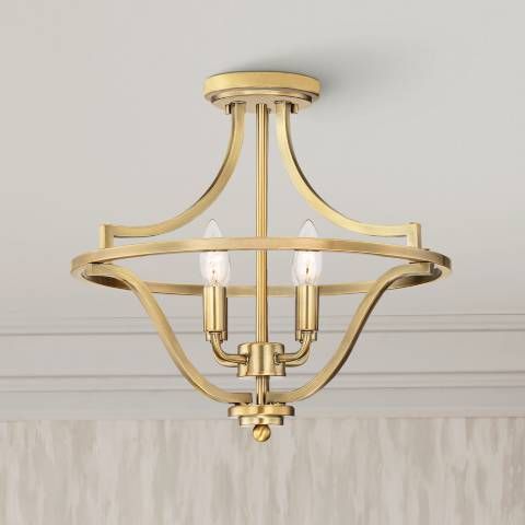 Quoizel Harvel 16"W Weathered Brass 4-Light Ceiling Light | Lamps Plus