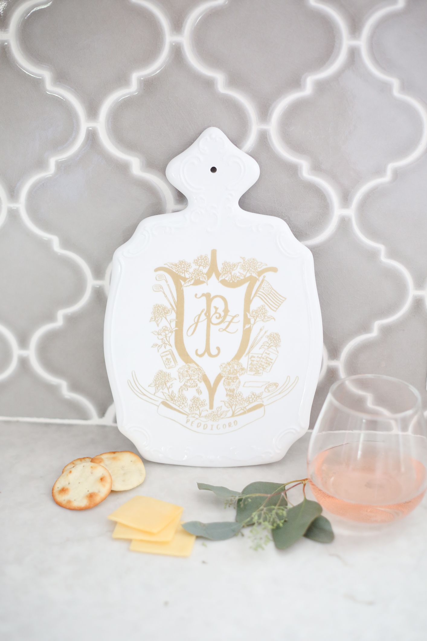 Crest Cheese Board (Available in gold or navy) — Simply Jessica Marie | Simply Jessica Marie