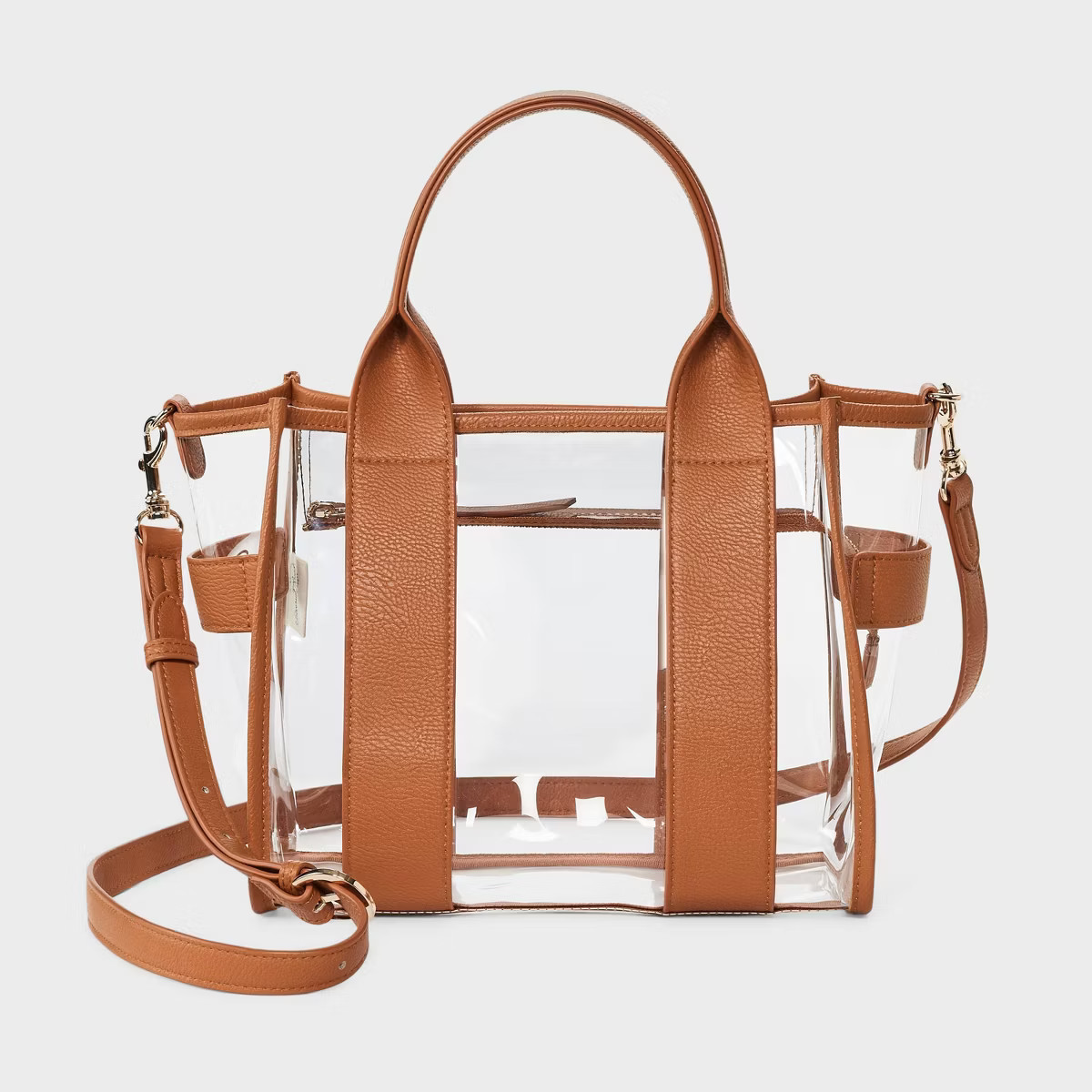 Mini Boxy Tote Handbag - Universal Thread™ Brown Clear | Target
