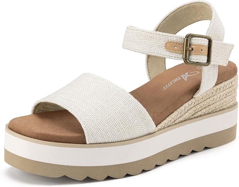 Platform Wedge Sandals for Women Espadrille Comfortable Summer Ankle Strap Buckle Open Toe Sandal... | Amazon (US)