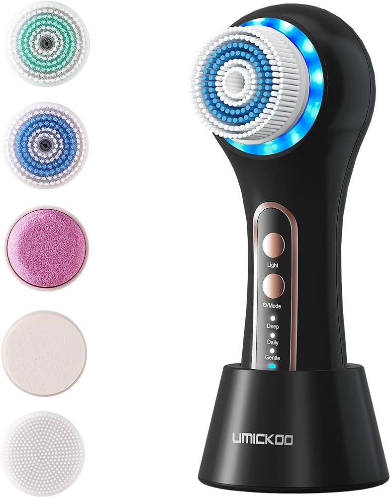 Face Scrubber Exfoliator,Facial Cleansing Brush Rechargeable IPX7 Waterproof with 5 Brush Heads,F... | Amazon (US)