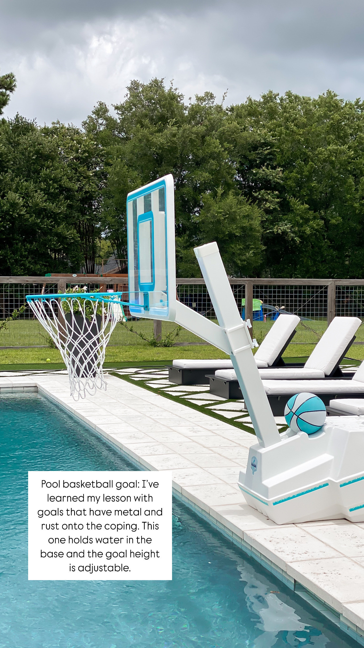 Want the best pool basketball goal? This is it! It comes in multiple sizes, this being the biggest. I’ll link the options! 

Pool furniture / swim / pool / pool toys / outdoor furniture / patio furniture / watch now / spring / home refresh / patio 

#LTKKids #LTKHome #LTKSwim