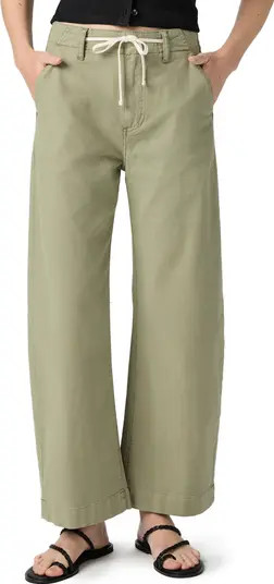 PAIGE Arellia Drawstring High Waist Ankle Barrel Leg Trouser Jeans | Nordstromrack | Nordstrom Rack