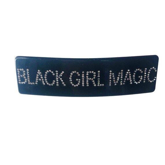 Black Girl Magic : Crystal Barrette, Rhinestone word hair clip | Etsy (US)
