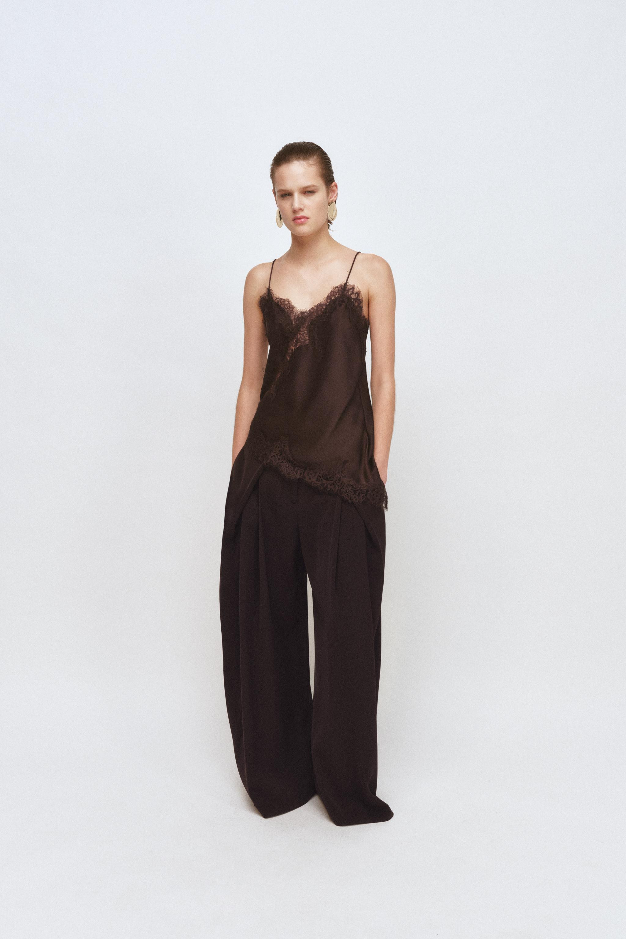 ZW COLLECTION LACE CAMISOLE TOP | Zara US