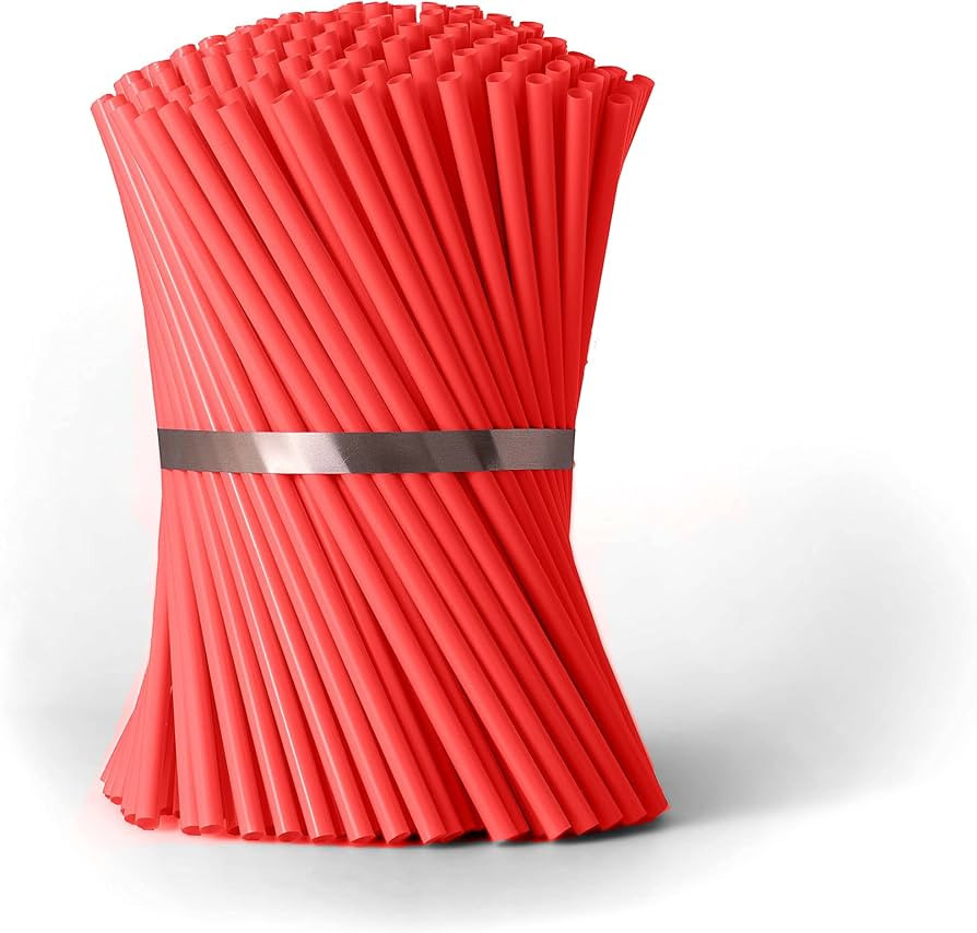 Disposable Drinking Straws - 7 3/4 Inches Long - Standard Size (Red, 250) | Amazon (US)