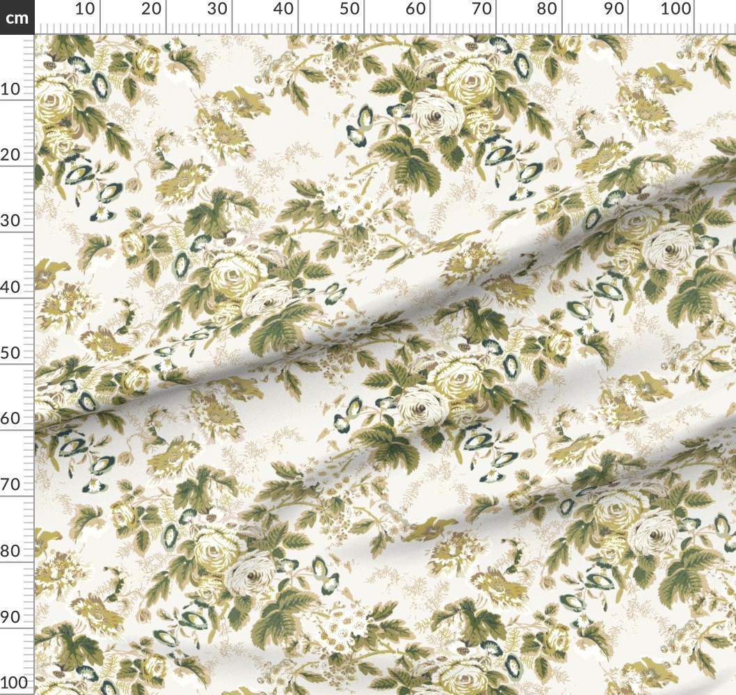 English Chintz April Chartreuse Fabric | Spoonflower | Spoonflower