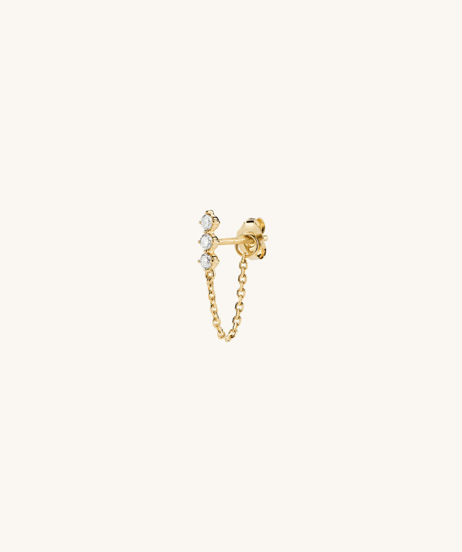 Single Diamond Trio Chain Stud | Mejuri Fine Crew