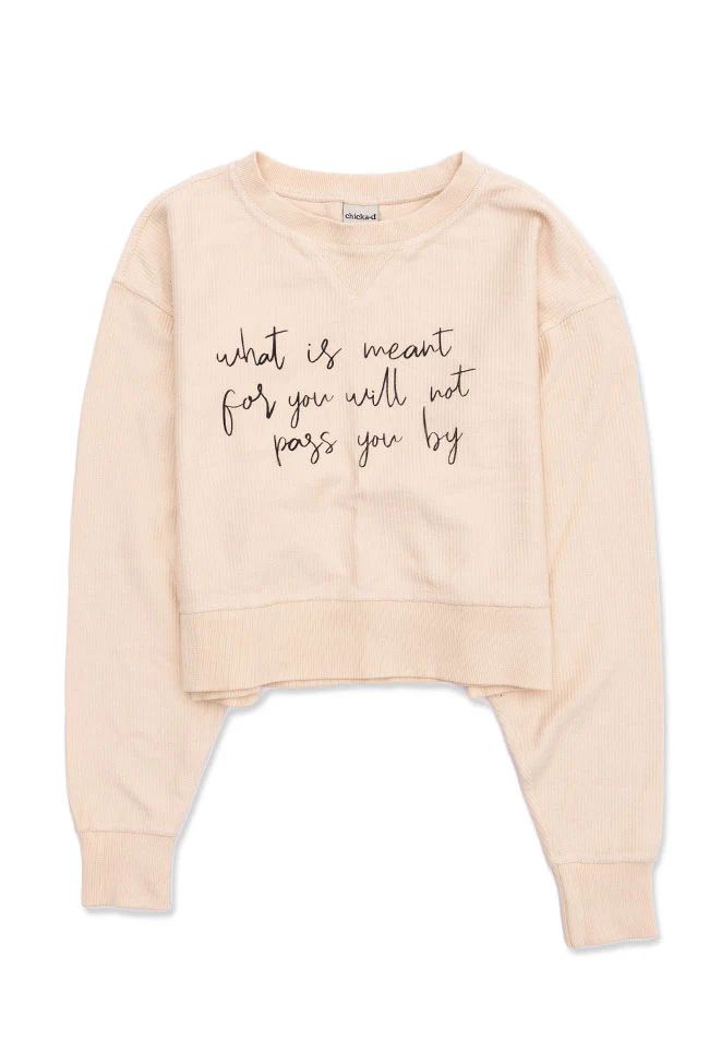 Holley X Pink Lily Cream Cropped Corded Graphic Sweatshirt | Pink Lily