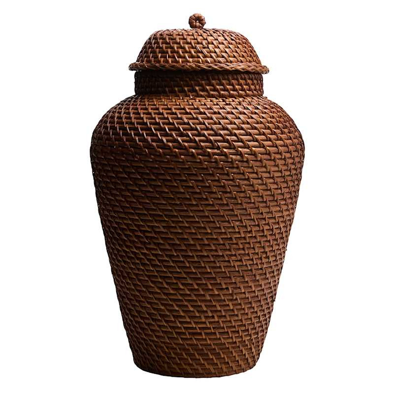 Brown Rattan Vase, 15.75" | At Home