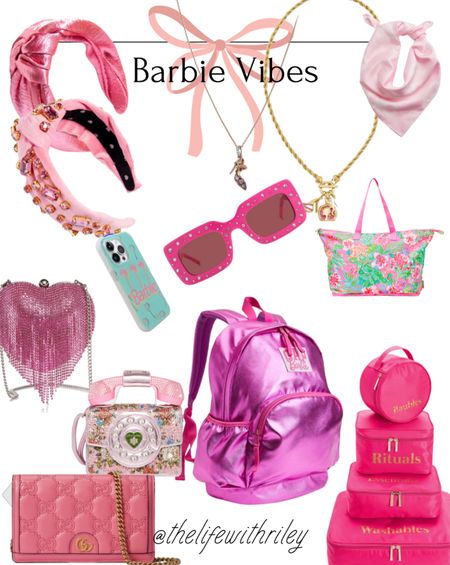 Barbie Vibes 

Pink accessories, Barbie accessories, Barbie purse, Barbie jewelry, pink headband, pink purse, pink rhinestone purse, pink travel accessories, pink sunglasses, Barbie scarf 

#LTKitbag #LTKFind #LTKstyletip