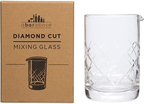 A Bar Above Diamond Cut Cocktail Mixing Glass – Thick, Sturdy Glass Beaker to Mix & Stir Cockta... | Amazon (US)