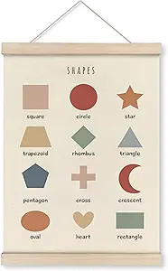 HRQKO Shapes Classroom Decor Poster Hanger Frame, Play Room Wall Decor, Boho Learning Wall Art Wi... | Amazon (US)