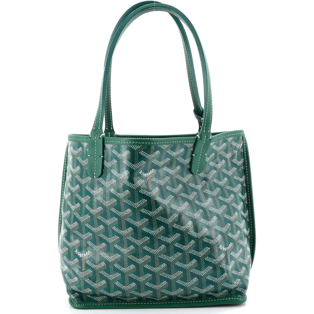 Pre-Owned Goyard Anjou Reversible Tote Coated Canvas Mini in Green at Nordstrom, Size X-Small | Nordstrom