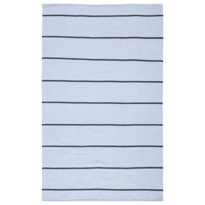 Sundry 4 x 6 Light Blue/Gray Indoor/Outdoor Stripe Coastal Handcrafted Area Rug Lowes.com | Lowe's