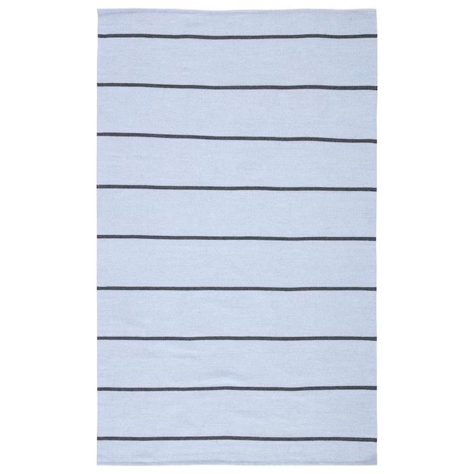 Sundry 4 x 6 Light Blue/Gray Indoor/Outdoor Stripe Coastal Handcrafted Area Rug Lowes.com | Lowe's