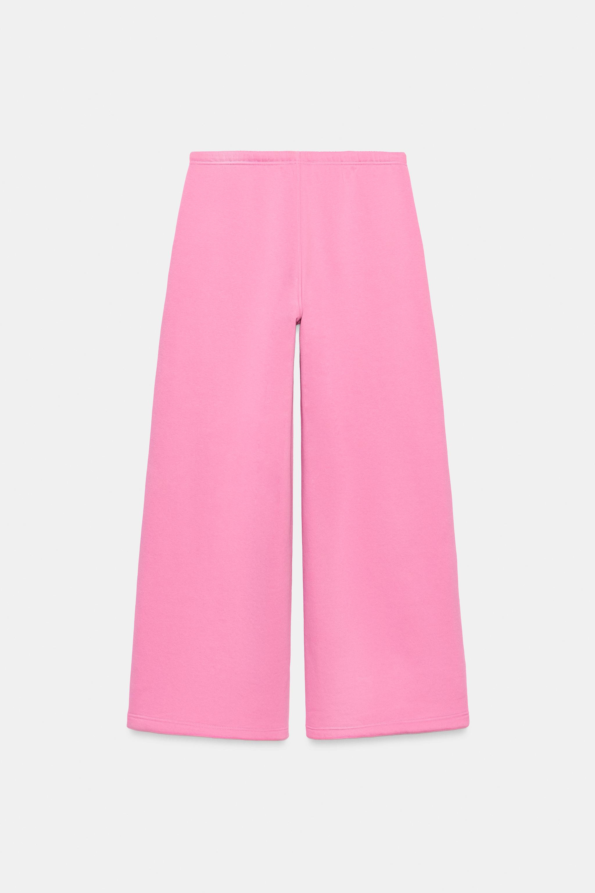 Trousers made from cotton blend. Mid-waist with an adjustable elastic drawstring waistband. Featu... | Zara DE