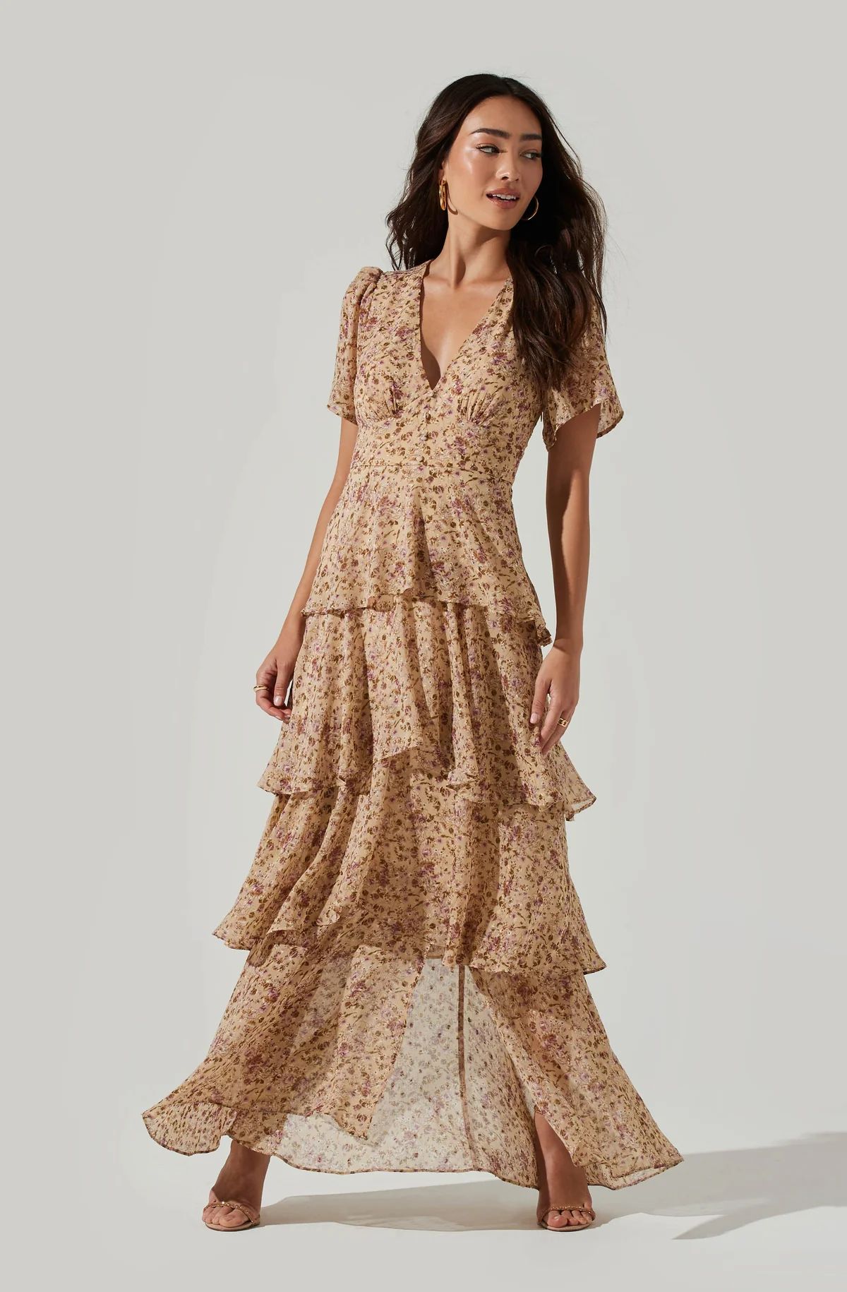 Tayla Floral Ruffle Maxi Dress | ASTR The Label (US)