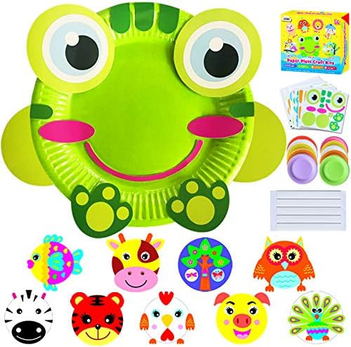 ZMLM Art Craft Gift for Kids: Paper Plate Art Kit for Girl Boy Toy DIY Animal Art Supply Projects... | Amazon (US)